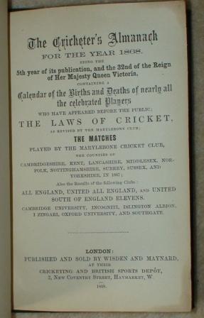 1868 Wisden