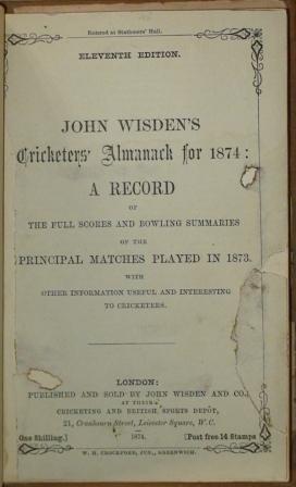 1874 Wisden