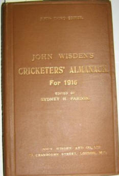1916 Hardback Wisden, The rarest 20th Century book