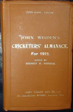 1919 Wisden Hardback