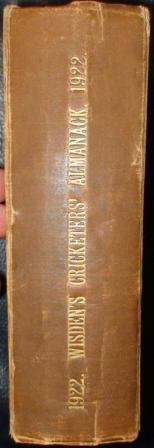 1922 Wisden Hardback