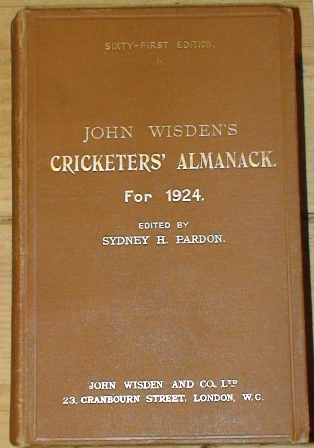 1924 Wisden Hardback