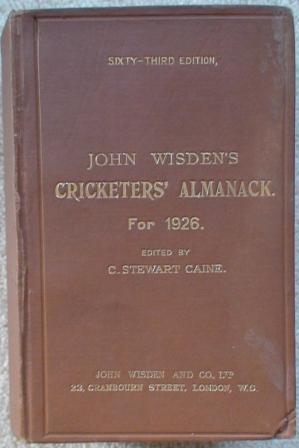 1926 Wisden Hardback