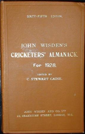 1928 Wisden Hardback