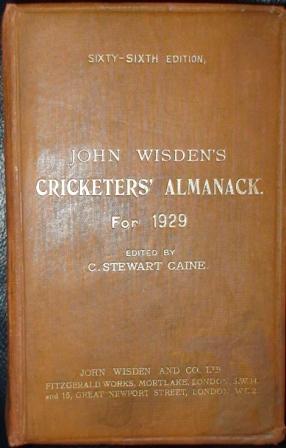 1929 Wisden Hardback