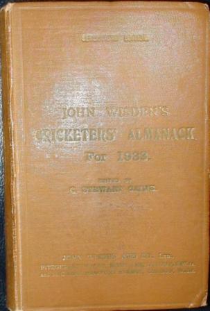 1933 Wisden Hardback
