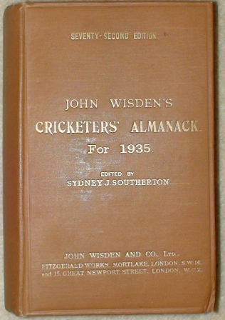 1935 Wisden Hardback 