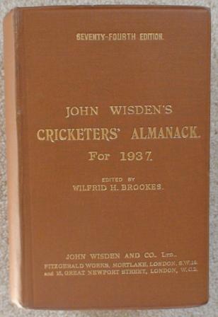 1937 Wisden Hardback