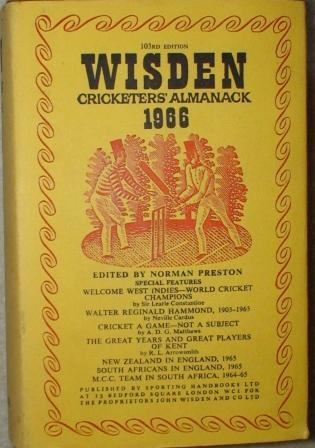 1966 Wisden Hardback & Dust Jacket