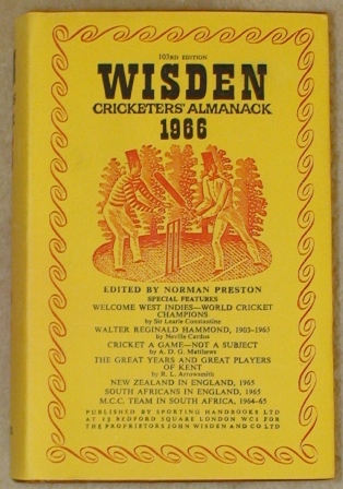 1966 Hardback Wisden