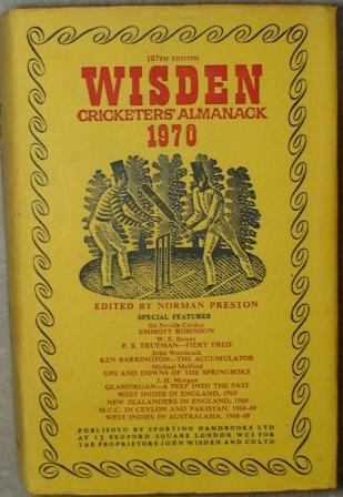 1970 Wisden Hardback & Dust Jacket