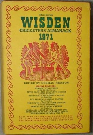 1971 Wisden Hardback & Dust Jacket