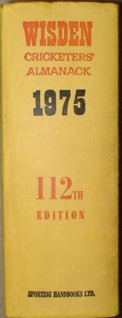 1975 Wisden Hardback & Dust Jacket