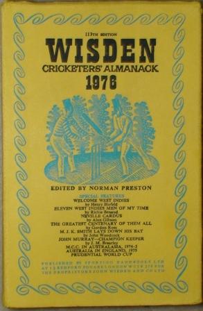 1976 Wisden Hardback & Dust Jacket