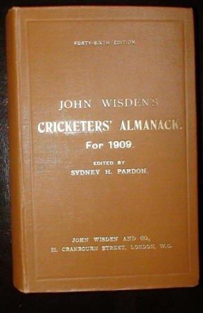 Wisden 1909 Hardback