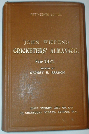 1921 Wisden Hardback