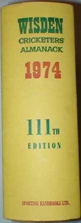 1974 Wisden Hardback & Dust Jacket